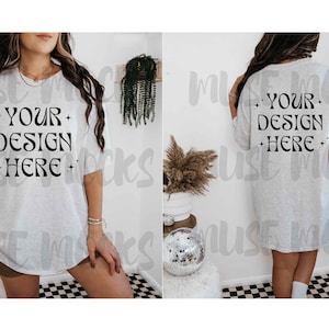 Gildan 5000 Mockup Front and back Mockup Gildan 5000 Gildan 5000 Ash Mockup Gildan Mockup Front and Back Ash mockup Back of shirt mockup