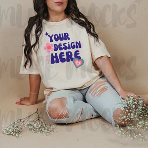 Comfort Colors Mockup Comfort Colors 1717 Comfort Colors Ivory Mockup 1717 Ivory mock up Comfort Colors Mock Mock ups Ivory tshirt mockup