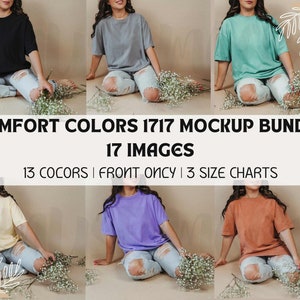Comfort Colors Mockup Comfort Colors 1717 Mockup Bundle Comfort Color mockup Bundle Tshirt mockup bundle Comfort Colors size Chart Mock ups