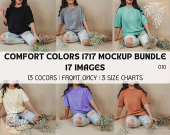 Comfort Colors モックアップ Comfort Colors 1717 モックアップ バンドル Comfort Color モックアップ バンドル Tシャツ モックアップ バンドル Comfort Colors サイズ表 モックアップ