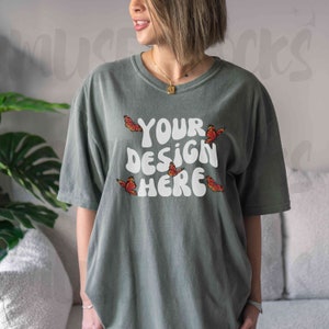 コンフォートカラーズ モックアップ モス 1717 コンフォートカラーズ Tシャツ モックアップ モス Tシャツ モックアップ モックアップ オーバーサイズ コンフォートカラーズ グリーン シャツ モック C1717