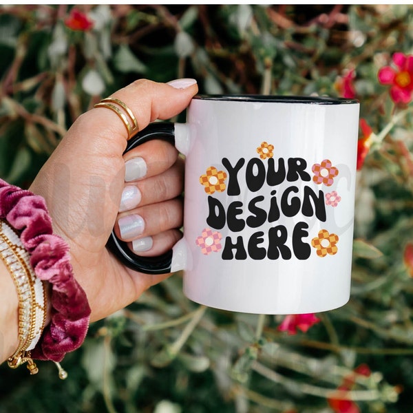 Mug Mockup Black handle Mug mockup Black Accent Mug Mock up 11 oz Mug mockup Coffee mug Mockup Mock ups Accent mug Mockup Black Mug mockup