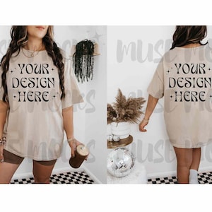 Gildan 5000 Mockup Front and back Mockup Gildan 5000 Gildan 5000 Sand Mockup  Mockup Bundle Mock ups Gildan Mock up Sand mockup Back mockup