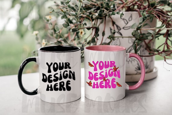 Mug Mockup Black Handle Mug Black Mug Mockup Pink Handle Mug Mock up  11 oz Mug mockup Coffee mug Mockup Mock ups Mug Mock Accent Mug Mockup
