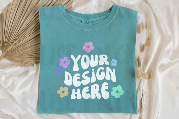 Seafoam Comfort Colors Mockup 1717 Comfort colors tshirt Mockups Flat lay Mock up Mock ups comfort color 1717 mockup Seafoam Shirt Mock up