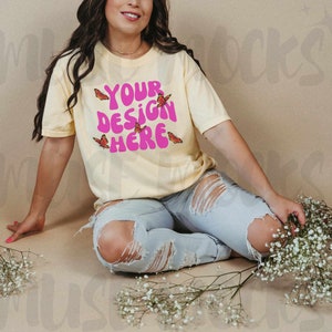 Comfort Colors Mockup Comfort Colors 1717 Comfort Colors Banana Mockup Oversized mock up Comfort Colors Mock Mock ups Yellw tshirt mockup