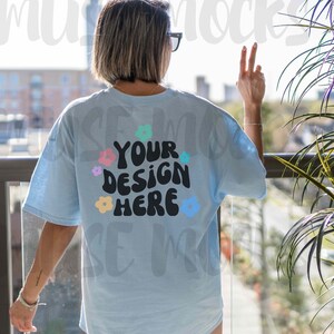Light Blue Gildan Mockup Gildan 5000 Mockup Back of Shirt mockup Gildan Light Blue tshirt Mock  Mock ups Oversized mock ups Blue Gildan 5000