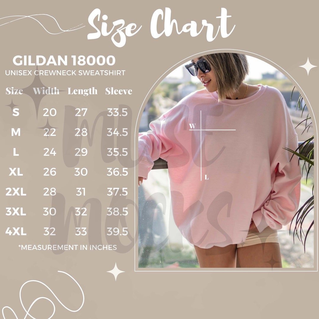 Gildan 18000 Size Chart Gildan Size Chart Sweatshirt Size Chart Gildan ...