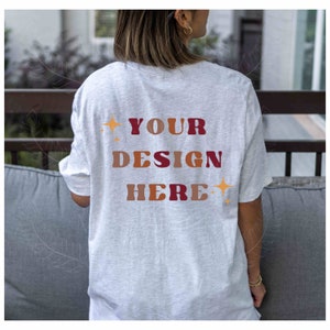 Bella Canvas 3001 Mockup Ash Shirt Mockup Bella canvas mockup Mock ups Model Mockup mockup bundle Oversized Bella Canvas Back of shirt mock
