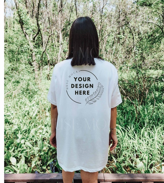 Download White T shirt mockup Bella Canvas 3001 Oversized T-shirt ...