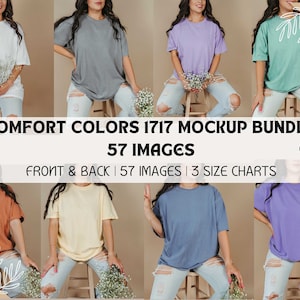 Lot de maquettes Comfort Colors 1717 Lot de maquettes de couleurs confort Lot de maquettes de t-shirts Lot de maquettes Maquettes esthétiques