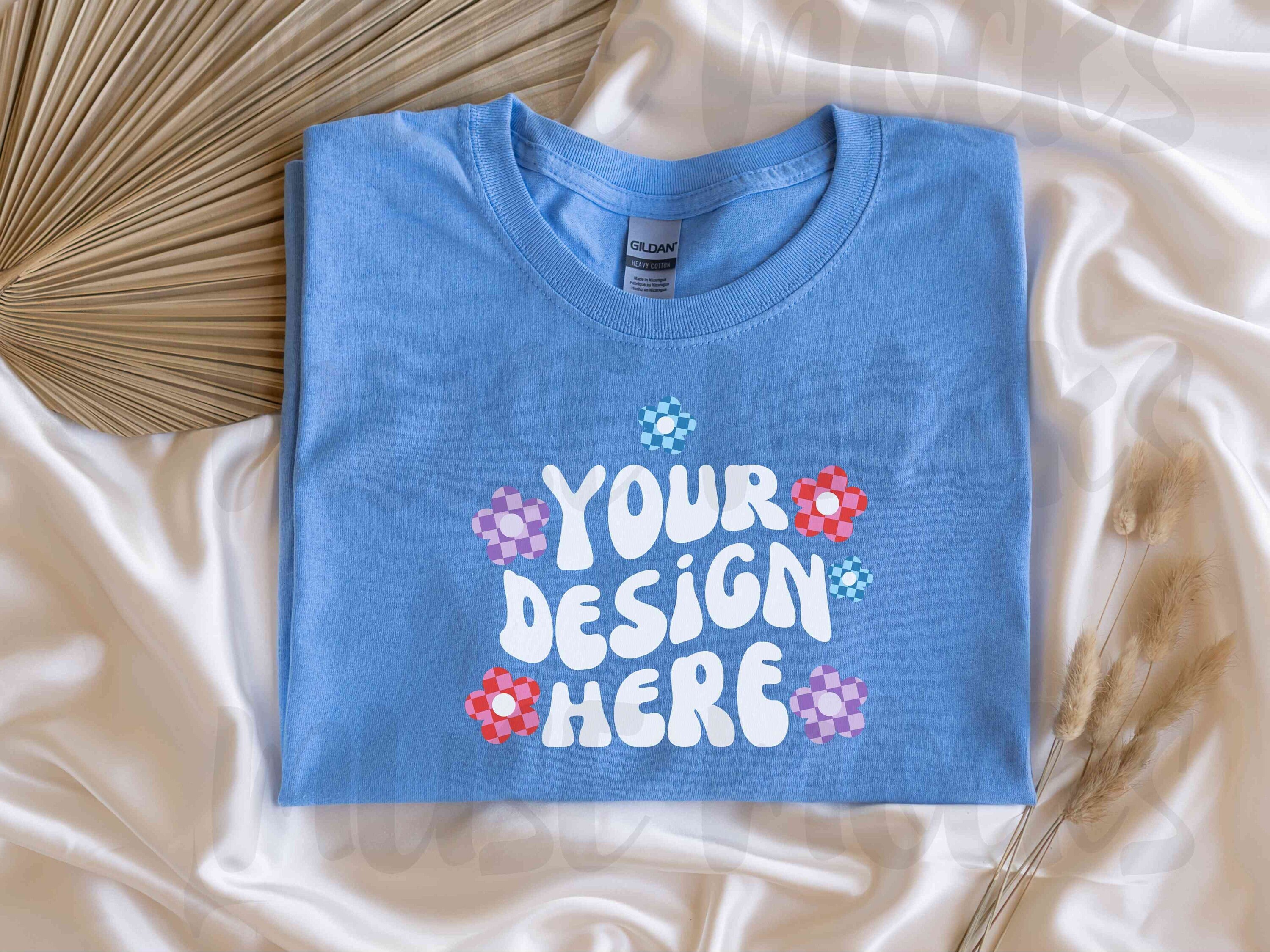 Carolina Blue Shirt Folded Mockup - Etsy