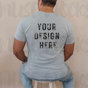 Gildan Sport Gray mockup Gildan 5000 Mockup Mens Mockup Grey tshirt Gildan Mockup Gildan Male Back of shirt Mock ups 5000 Sport Gray Back
