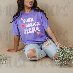 Comfort Colors Mockup Comfort Colors 1717 Comfort Colors Violet Mockup Oversized mock up Comfort Colors Mock Mock ups Purple tshirt mockup