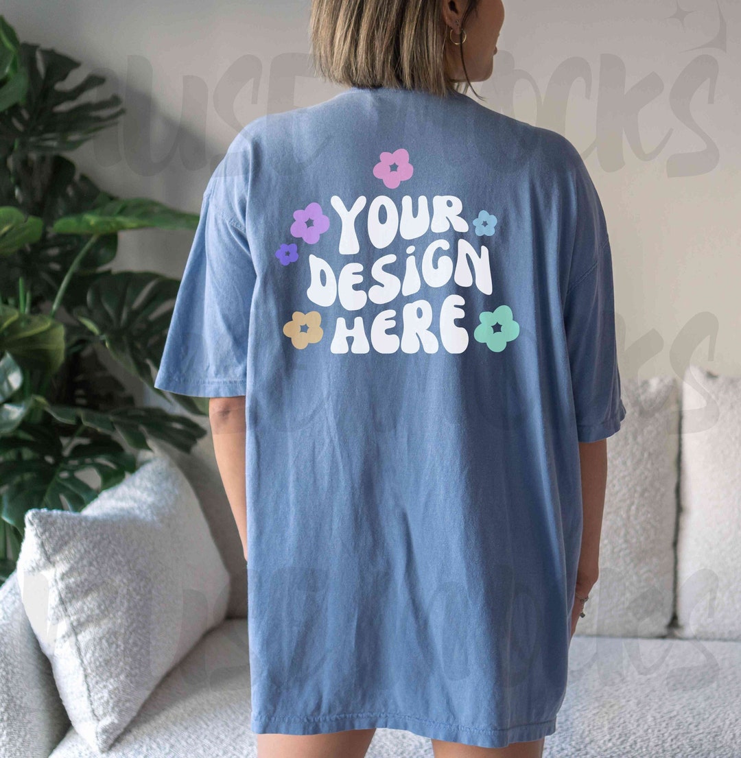 Comfort Colors Mockup Blue Jean 1717 Comfort Colors Tshirt Mock up Back