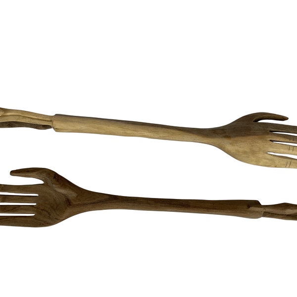 Handgeschnitztes Kratzhändchen aus Olivenholz - Kunsthandwerk aus Kenia