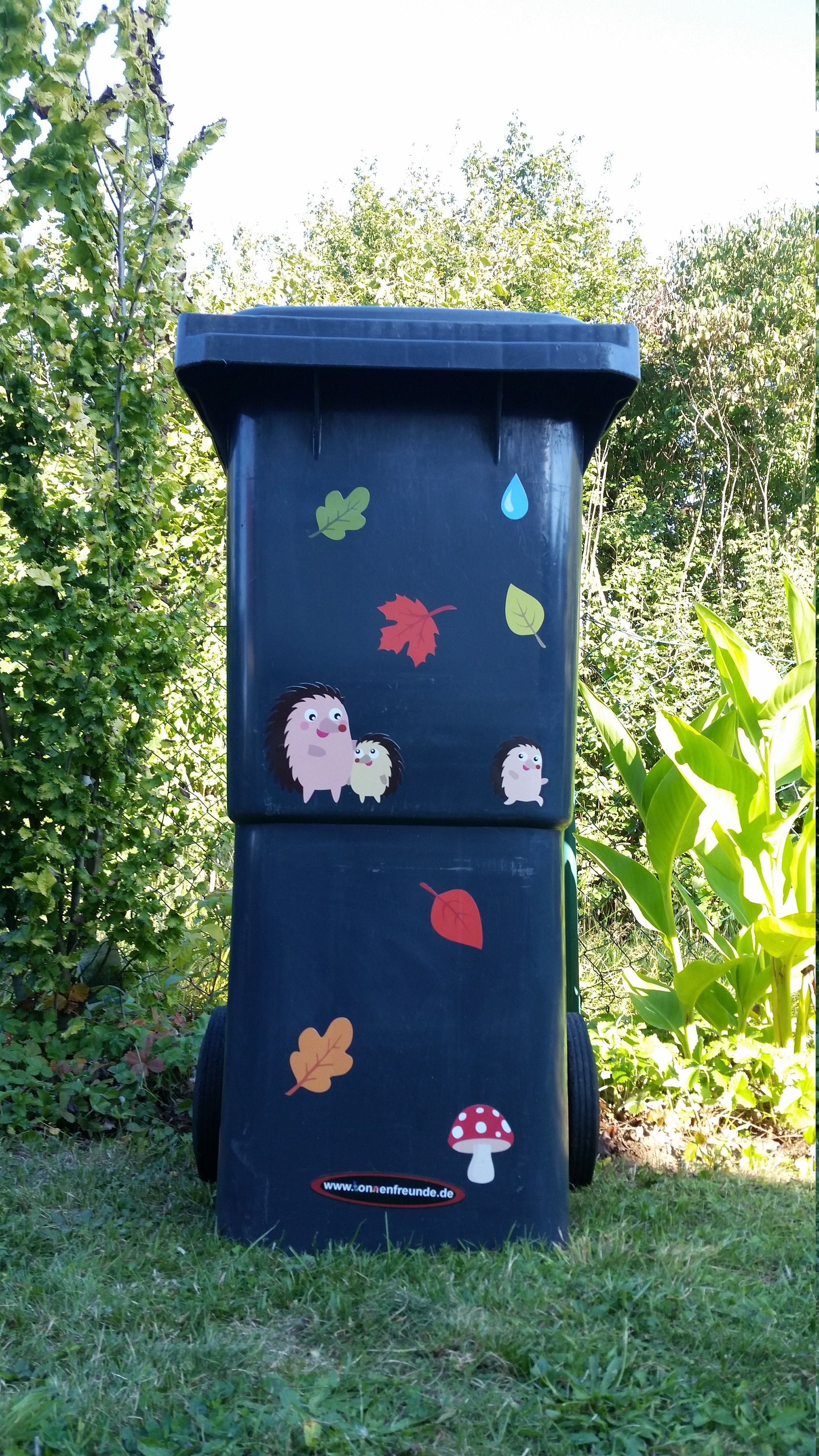 Mülltonnen Aufkleber Set Autumn Leaves Sticker Garten Deko Herbst Motiv