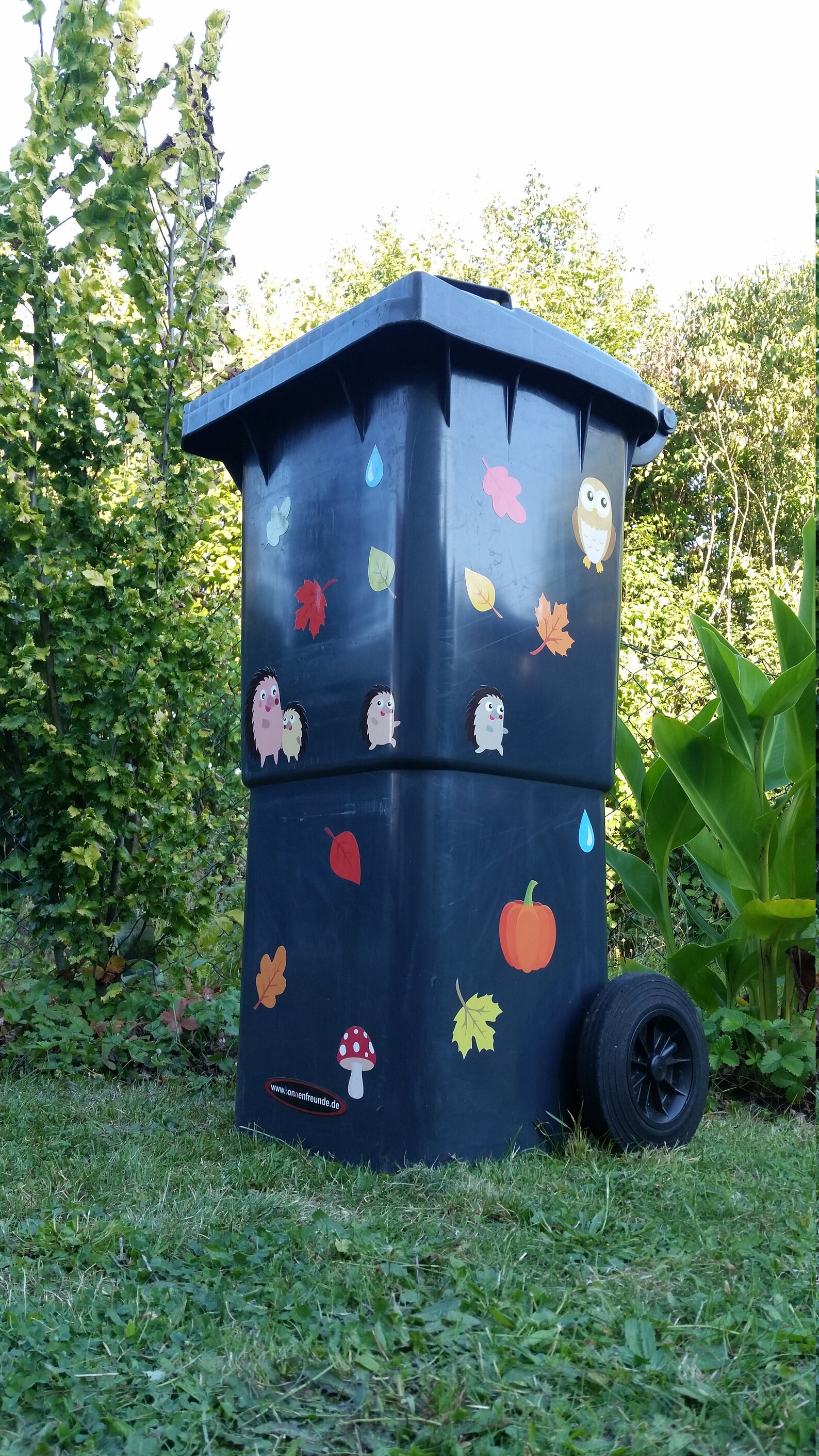 Mülltonnen Aufkleber Set Autumn Leaves Sticker Garten Deko Herbst Motiv