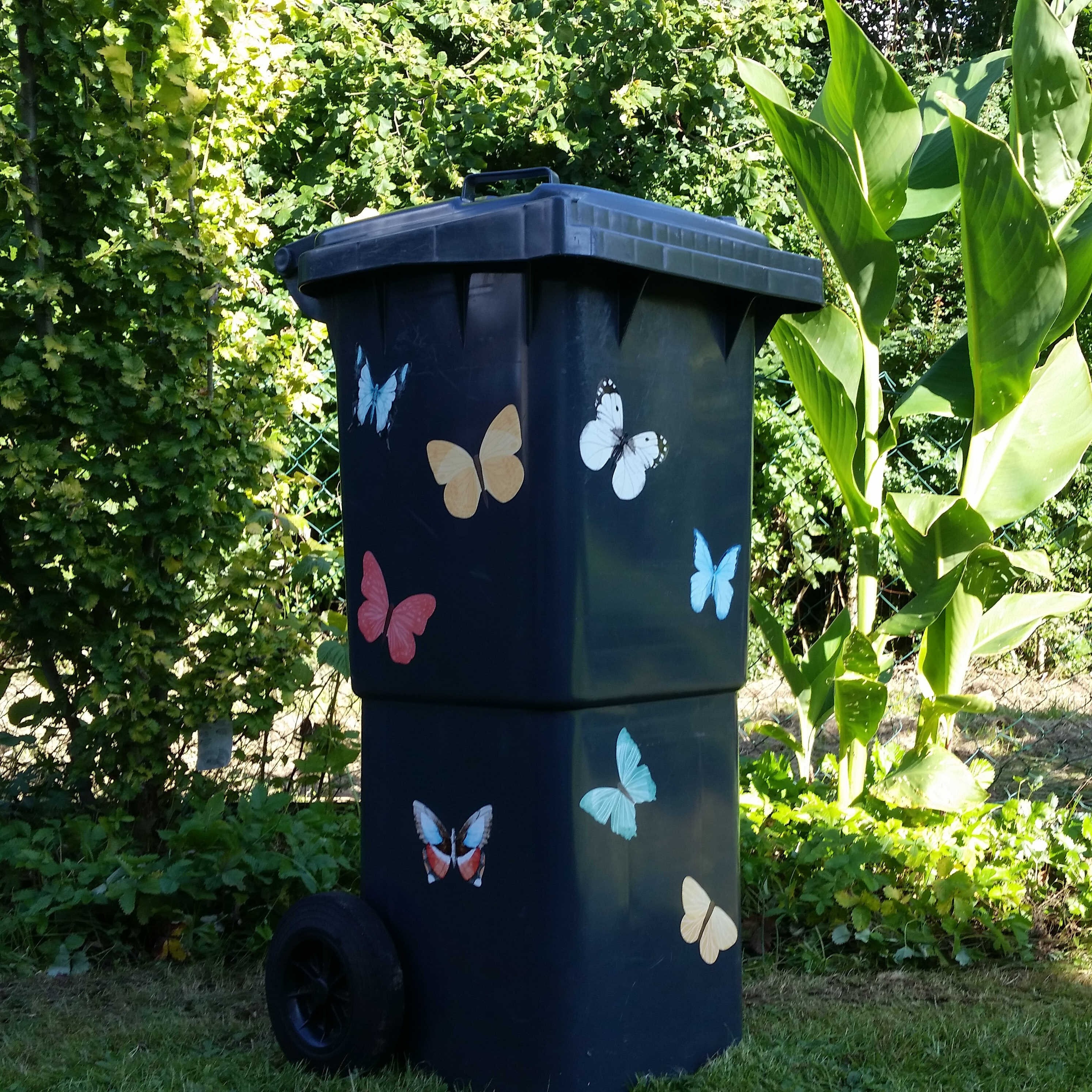 Laminierte Recycling Mülleimer Aufkleber für draußen und drinnen