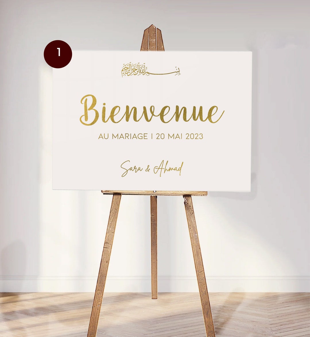 Panneau bienvenue mariage personnalisé, pancarte plexi, tableau