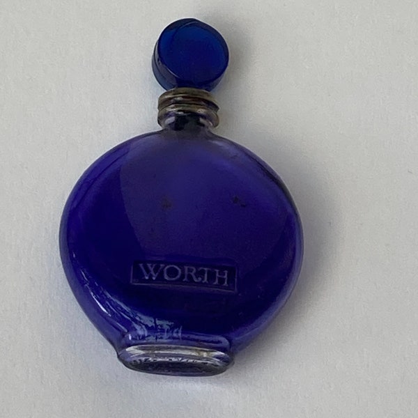 Vintage, Worth, LALIQUE, Cobalt Glass, Perfume or Scent Bottle "Dans La Nuit"
