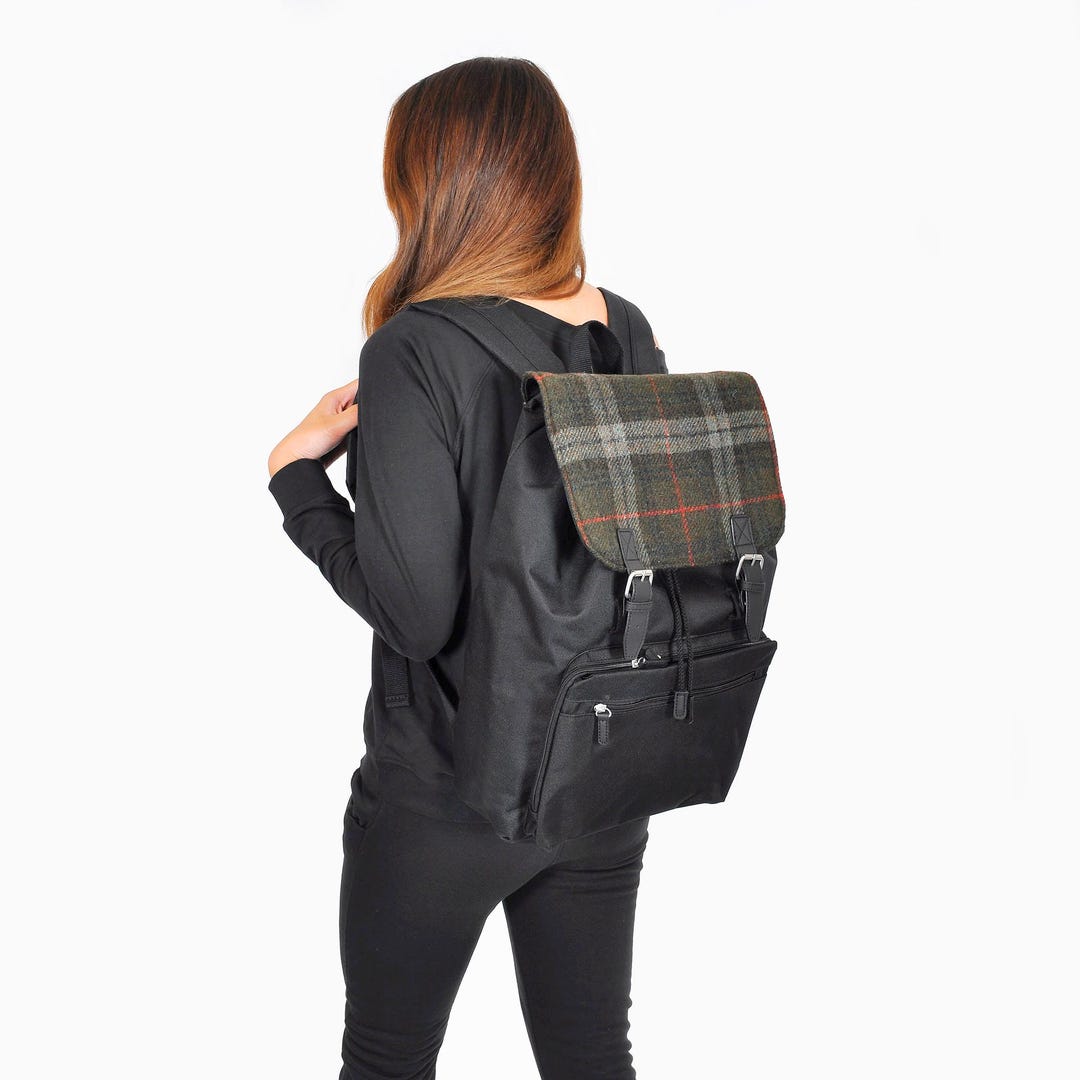 Tweed Wool Panel Laptop Backpack Rucksack Shoulder Bag - Etsy