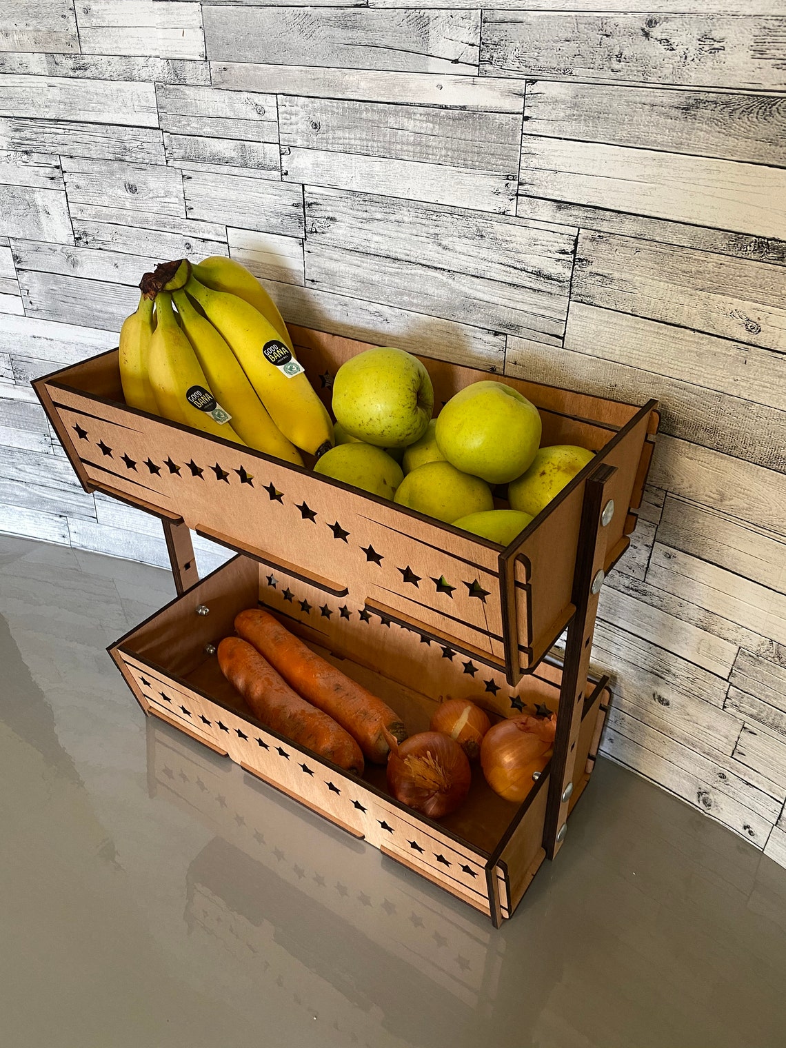 Fruit vegetable storage basket food storage wooden fruit Etsy