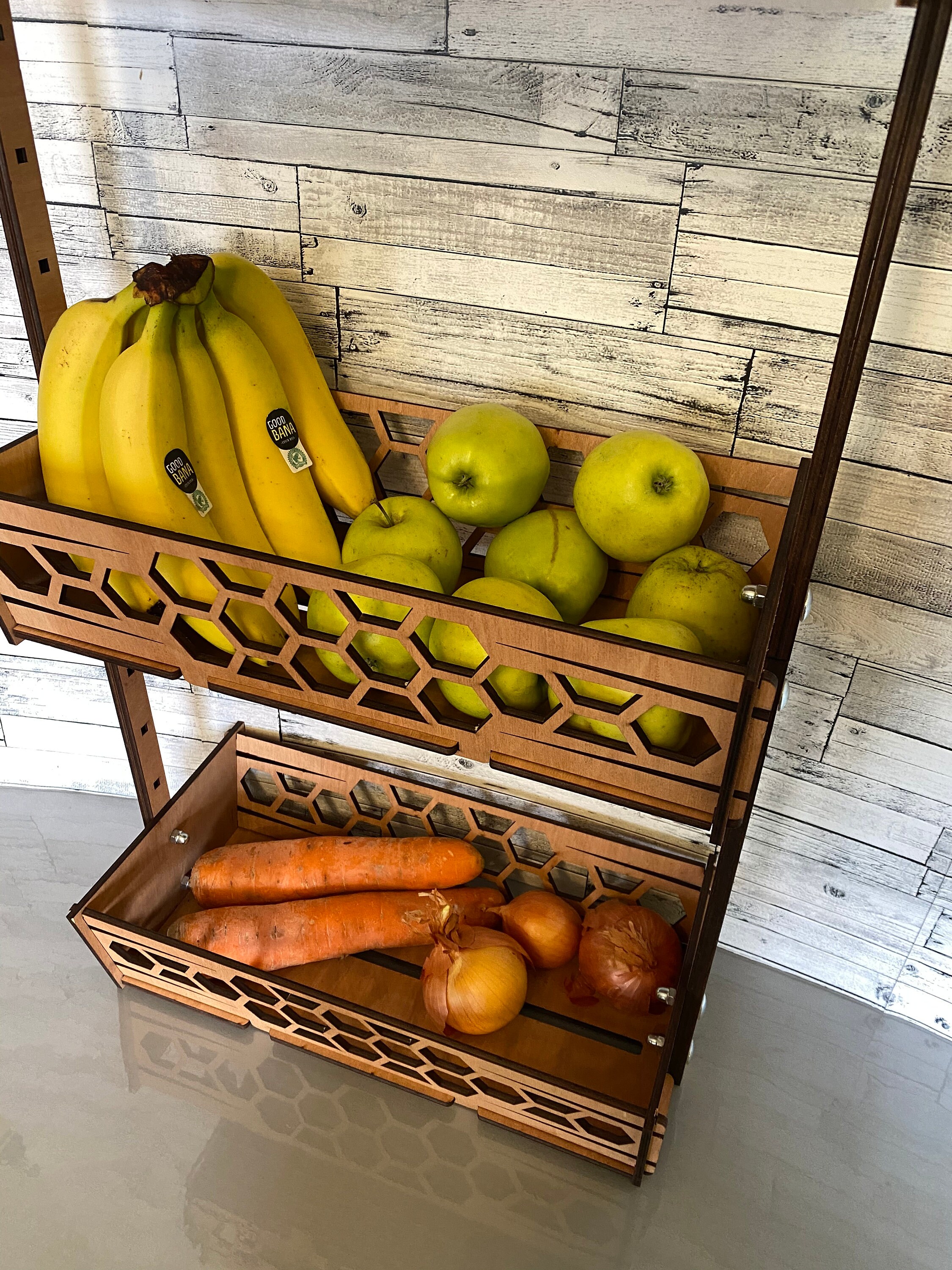 Fruit vegetable storage basket food storage wooden fruit Etsy