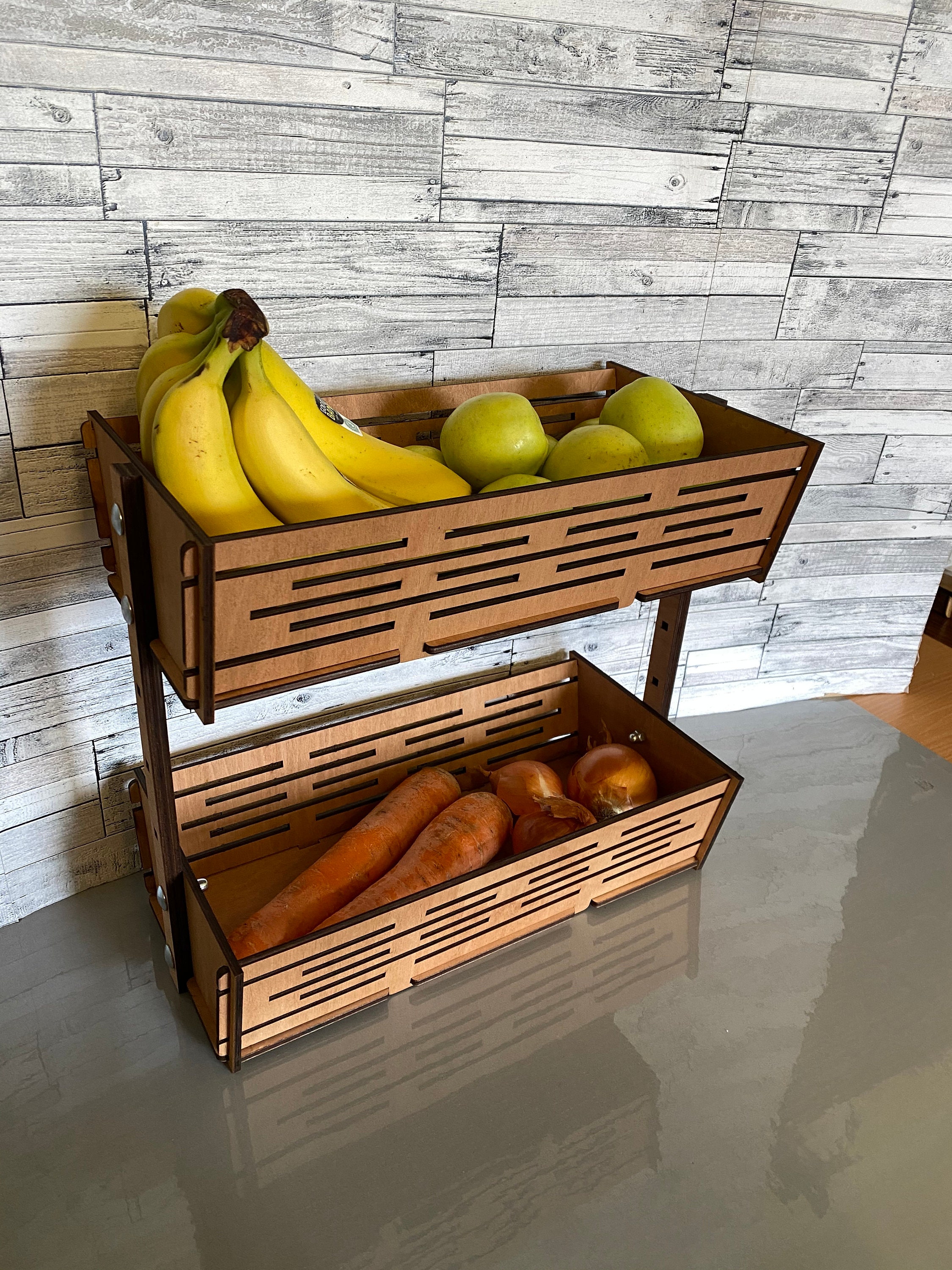 Fruit vegetable storage basket food storage wooden fruit Etsy