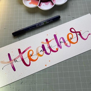 Custom lettering | personalised gift | personalised name | hand painted | watercolour | lettering | personalised lettering