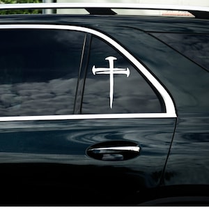 Nail Cross Decal Car Decal Laptop Decal Window Sticker Religious Decal Christian Decal Customize Colors/Size