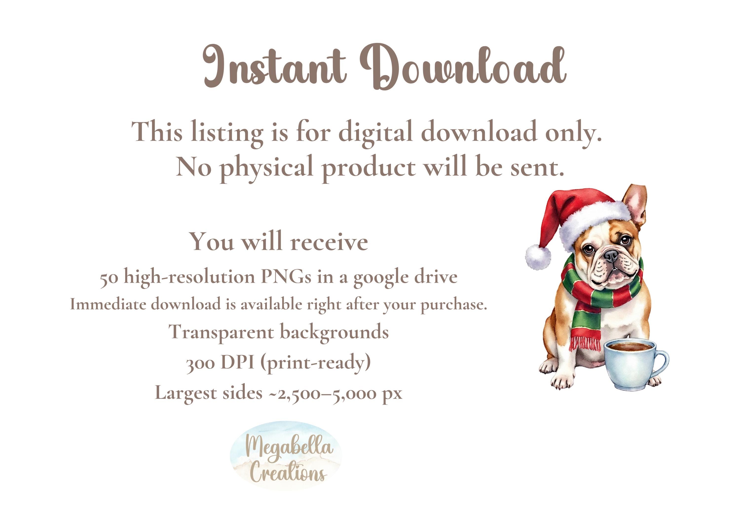 Christmas Dogs Clipart PNG Bundle – 60 Holiday Dog Graphics for ...