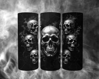Spooky skelet beker wrap, Halloween schedel 20 Oz mager sublimatie beker ontwerp, Halloween schedel decor digitale download