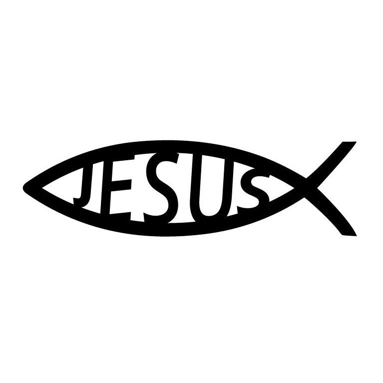 Jesus Fish Vinyl Decal Car Decal Laptop Decal Window Sticker Religious ...