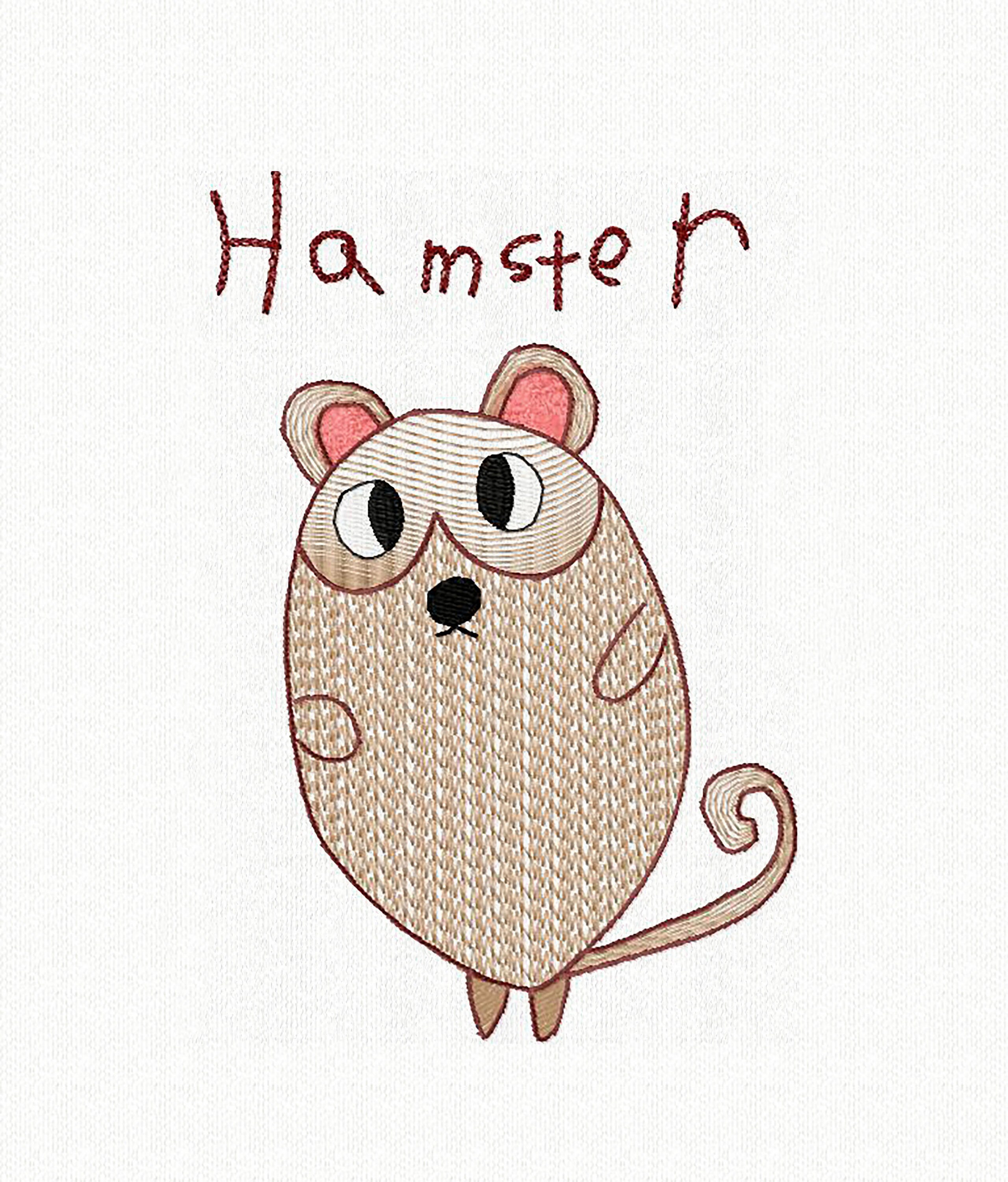 Cute hamster embroidery designs machine embroidery pattern  etsy