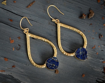 Boucles d’oreilles élégantes, Boucles d’oreilles lapis Lazuli, Boucles d’oreilles lacrymogènes, Boucles d’oreilles en pierre de naissance de septembre, Boucles d’oreilles en pierre naturelle, Boucles d’oreilles pour femmes, Cadeau pour