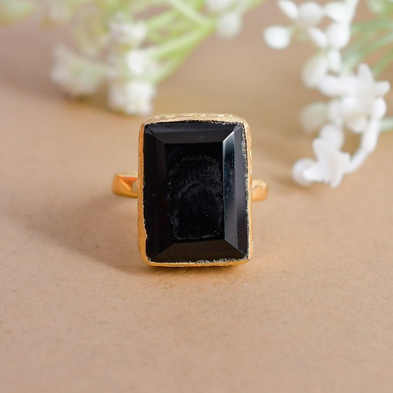 Rectangle shop onyx ring