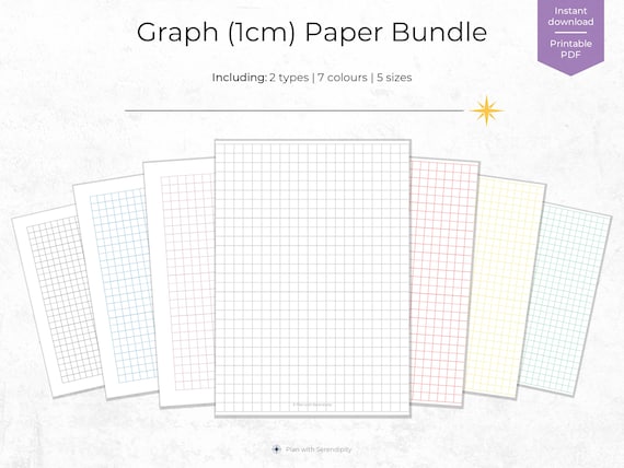 multi coloured printable graph paper small graph paper etsy ireland
