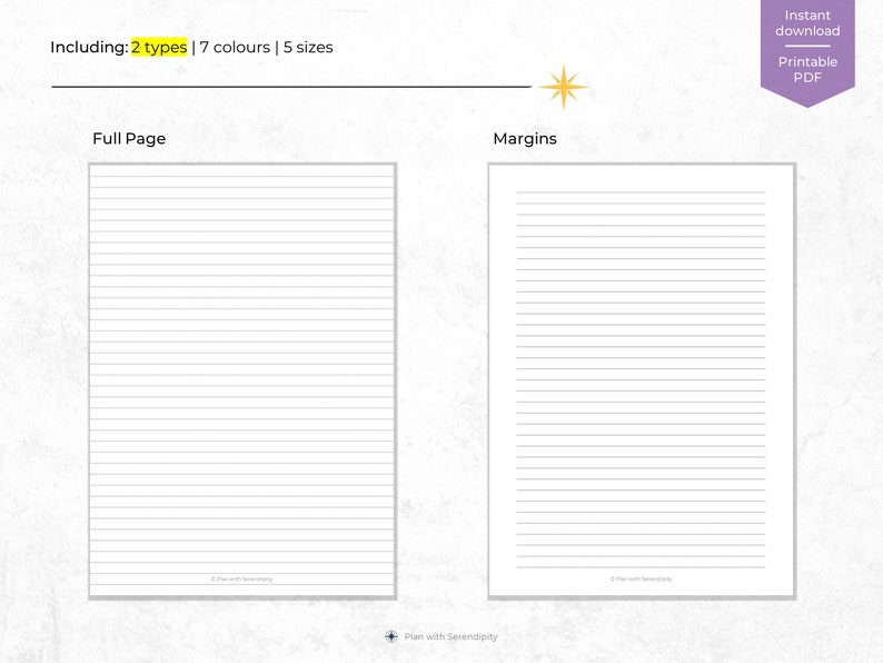 Lined Paper Printable Multi Coloured Lined Writing Paper Etsy