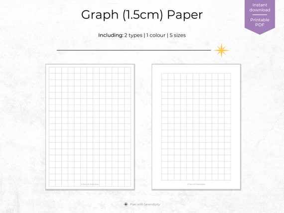 Graph Paper Large Grey Colour for Journal Planner Paper A4 A5 