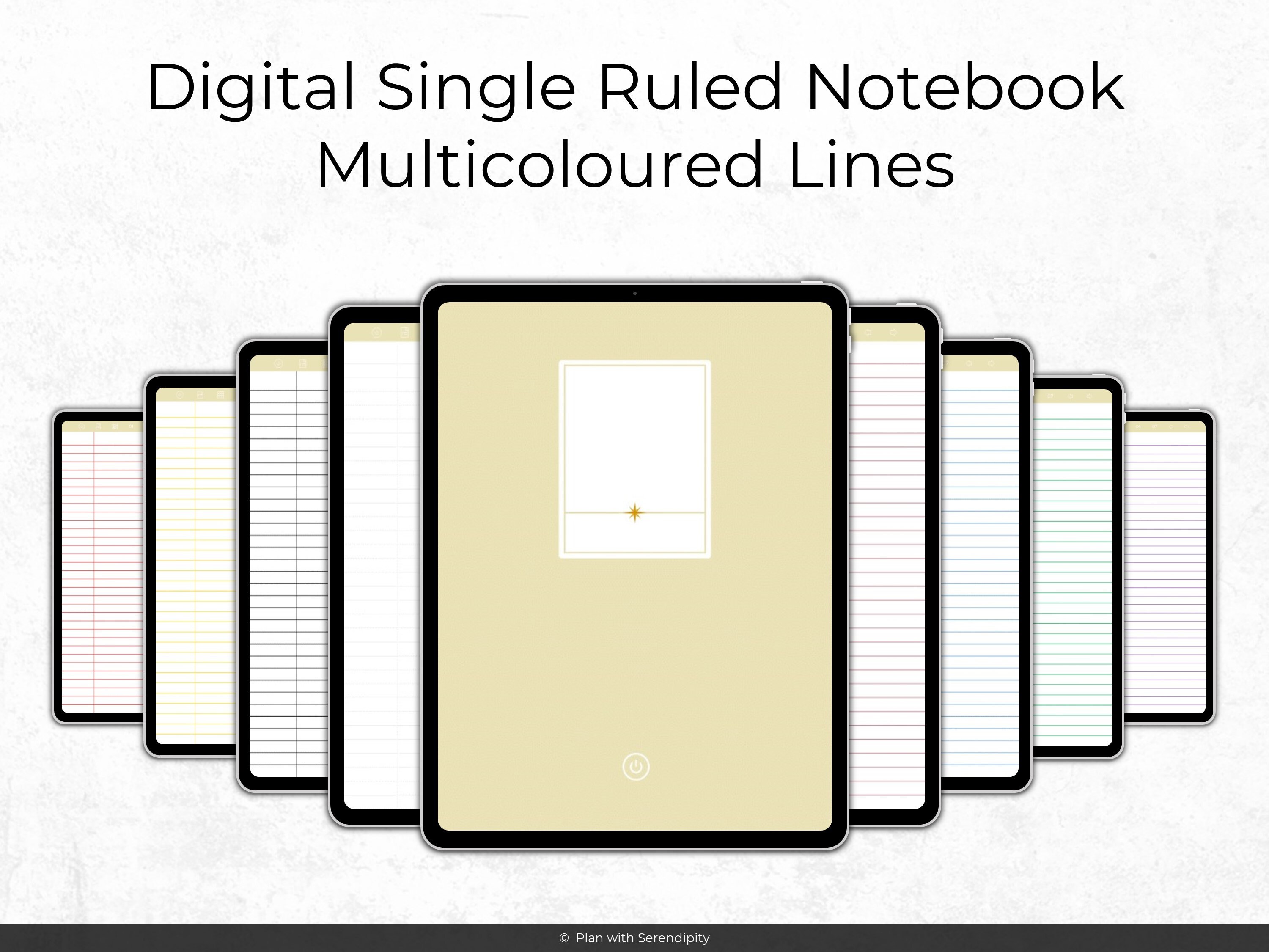 Digital Multi-Colored Single Ruled Notebook Hyperlinked | Etsy