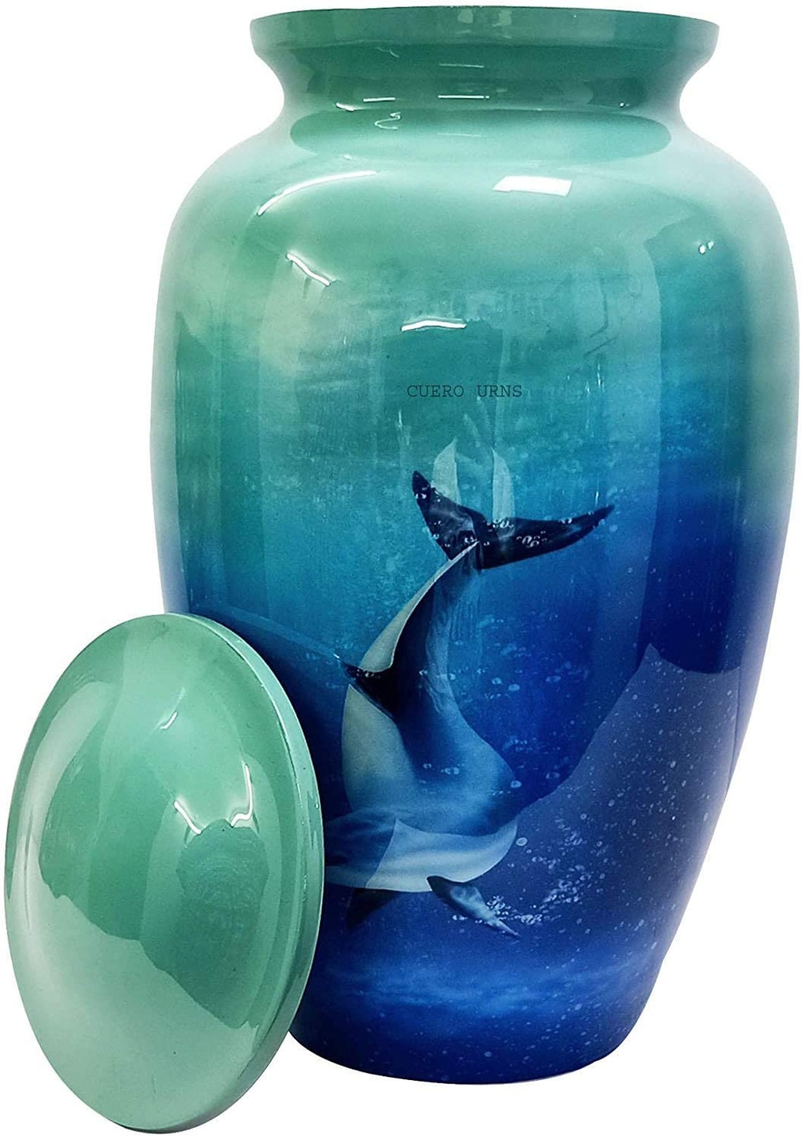 Dolphin Deep Ocean Blue Cremation Urn for Human Ashes Adult Etsy