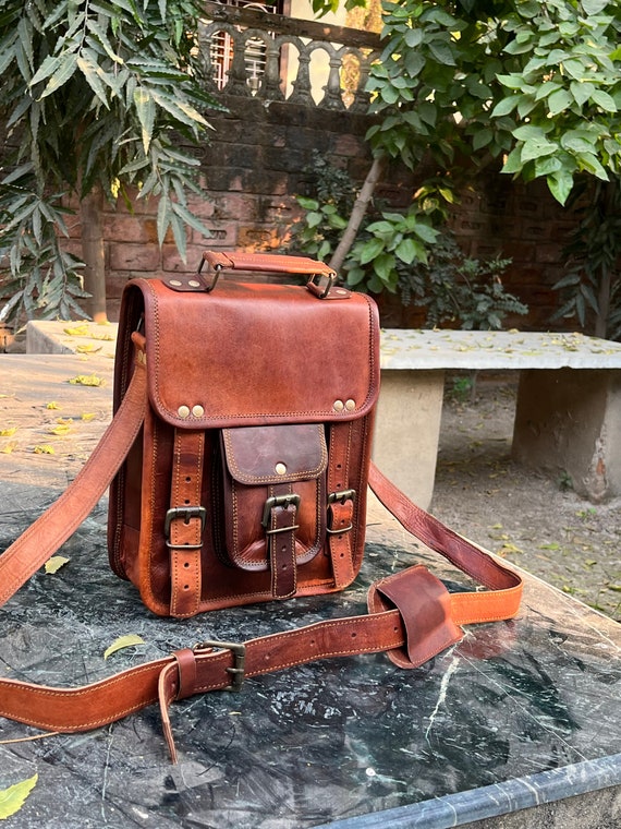 Personalised Leather Satchel Crossbody Bag, Men's Rustic Genuine Leather Messenger  Shoulder Bag Cross Body Satchel Bag, Christmas Gift -  Canada