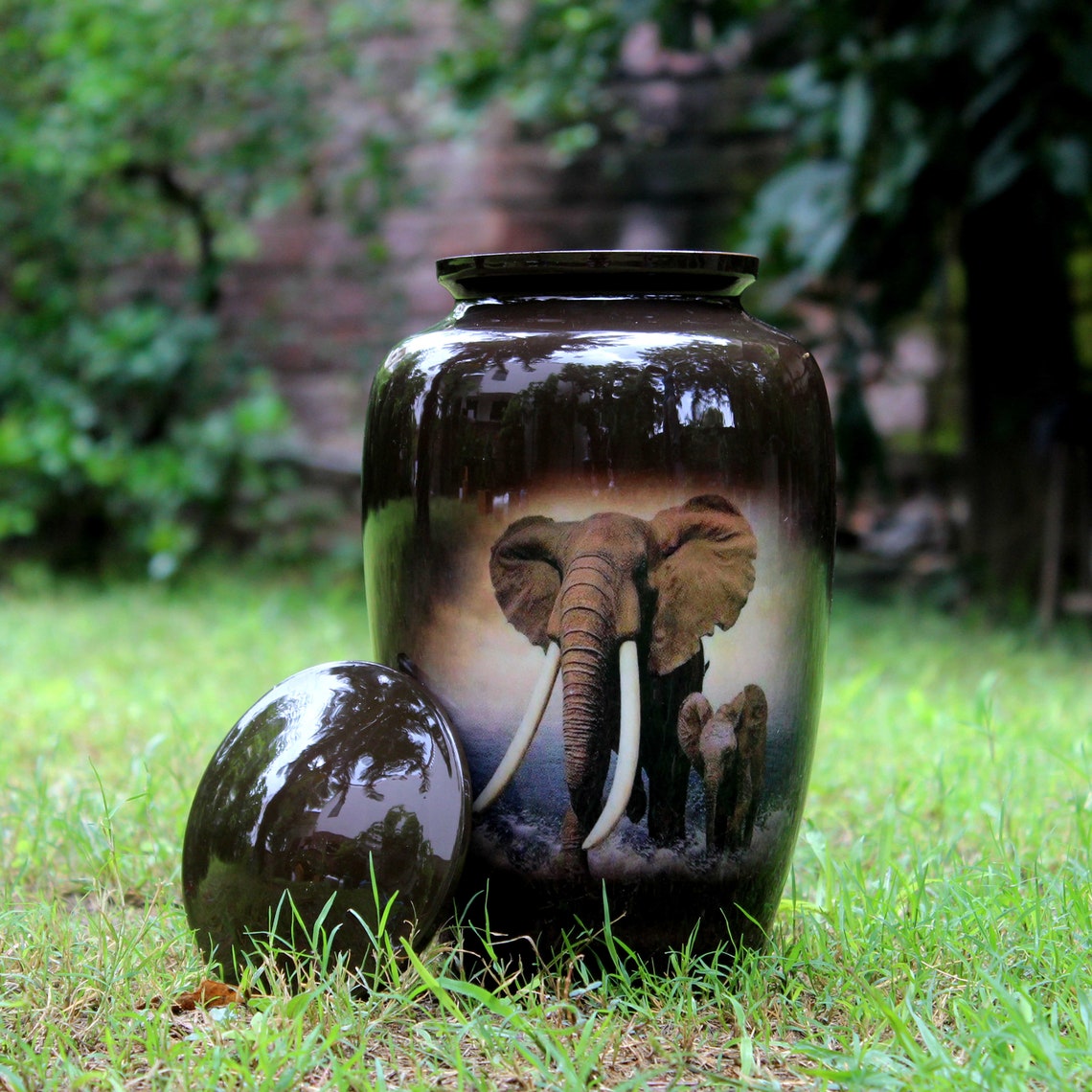 URNS Lovely Elephant Brown Cremation Urn for Human Ashes Etsy