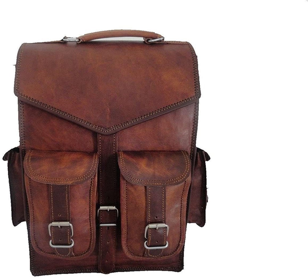 15 Brown Vintage Leather Backpack Laptop Messenger Bag - Etsy