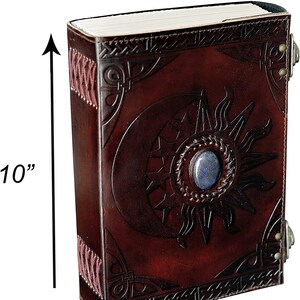 Leather Sun and Moon Embossed With Beautiful Blue Stone Journal Diary ...