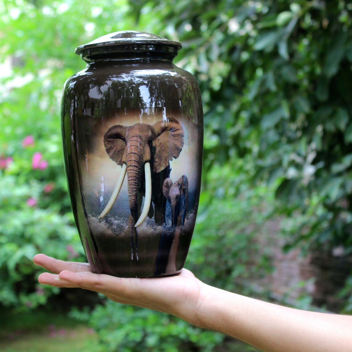 URNS Lovely Elephant Brown Cremation Urn for Human Ashes Etsy