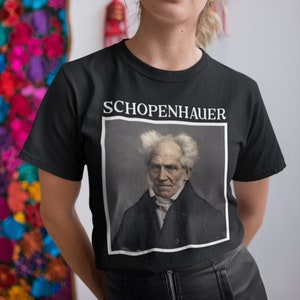 Maglietta Arthur Schopenhauer, Maglietta con ritratto di filosofo, Maglietta filosofia, Maglietta pensatore metafisico, Regalo filosofia tedesca, Maglietta vintage