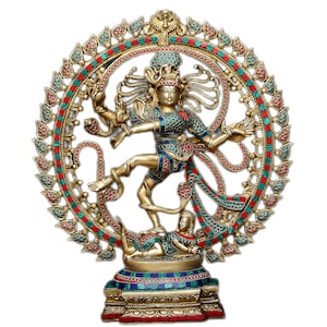 Brass Nataraj Idol, Big Nataraja Statue Dancing Shiva, Natraj for Home Decor, Temple, Large Natrajan Divine Yoga Hall Altor Hindu God Gifts
