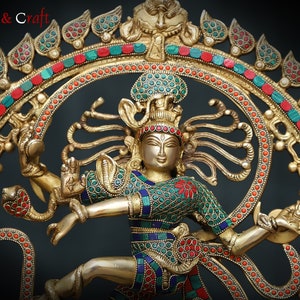 火の輪の中で踊るシヴァ神 ヒンドゥー教の神像 28 cm 2.2 kg 真鍮 黒